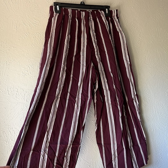 Wild fable burgundy vertical stripe ankle length pants - Picture 3 of 5